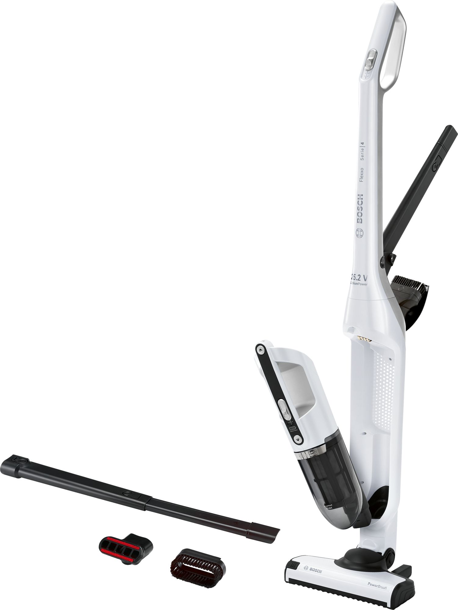 Aspirador de pó sem fio Flexxo Série 4, 25,2 V, branco, BBH32551