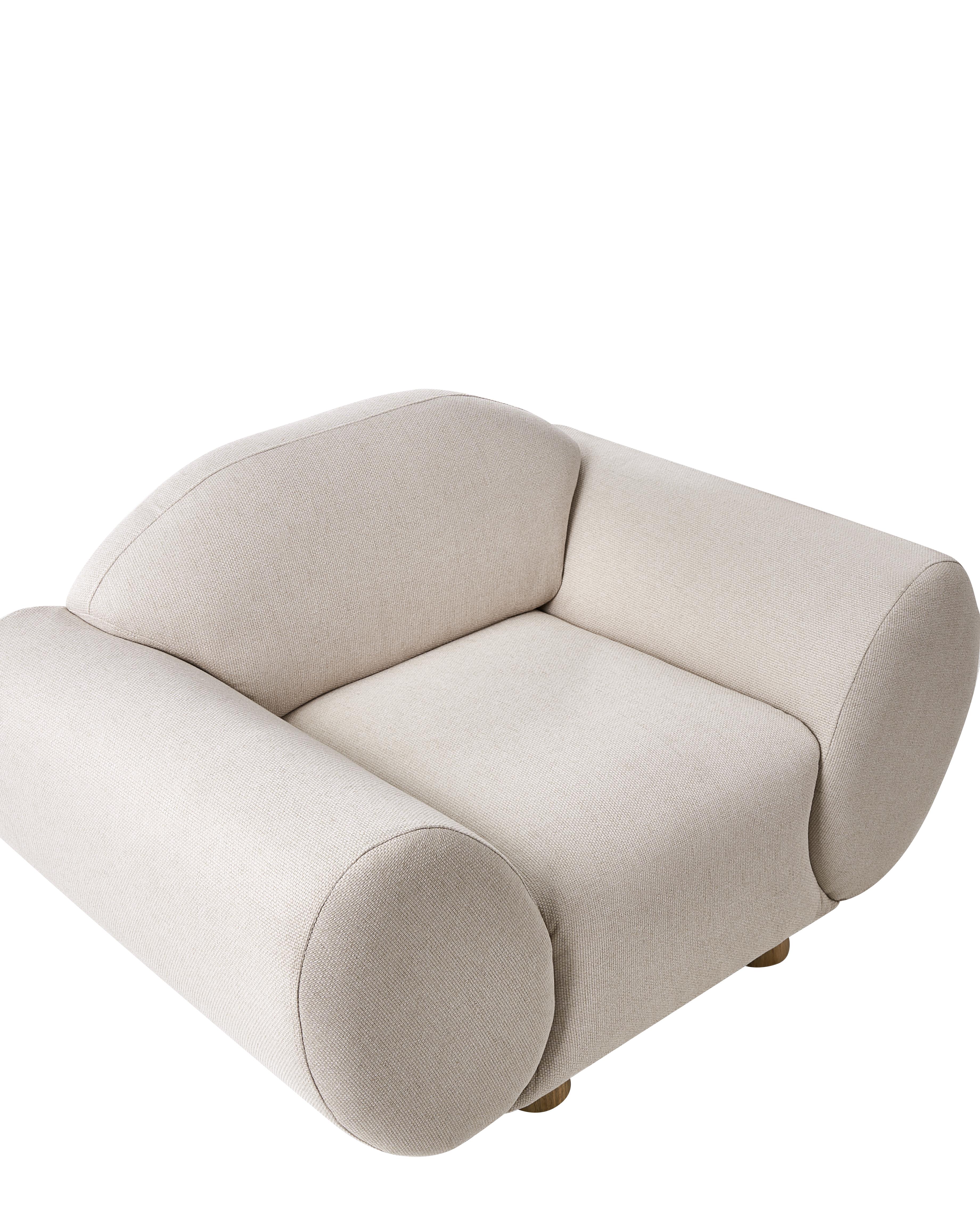 Fauteuil RINGEL met kussens Stof Lichtbeige