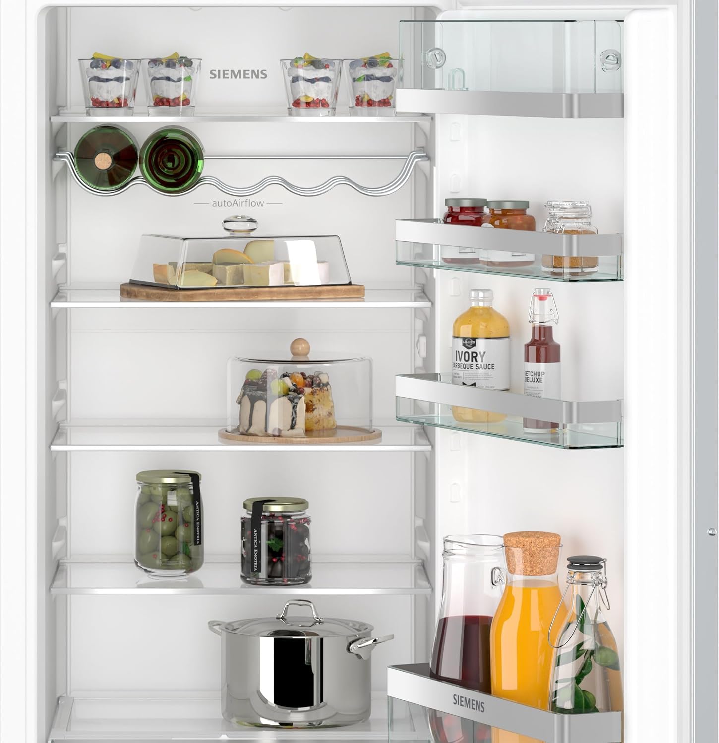 Siemens KI41RADD1 iQ500, Einbau-Kühlschrank, 122,5 x 56 cm Nische, 204 L, Made in Germany, sehr Leise, hyperFresh Box, längere Frische, LED-Beleuchtung, superCooling, autoAirflow, Flachscharnier