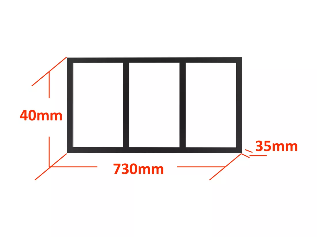Imposte atelier en aluminium thermolaqué - L73 x H40cm - Noir - BAYVIEW