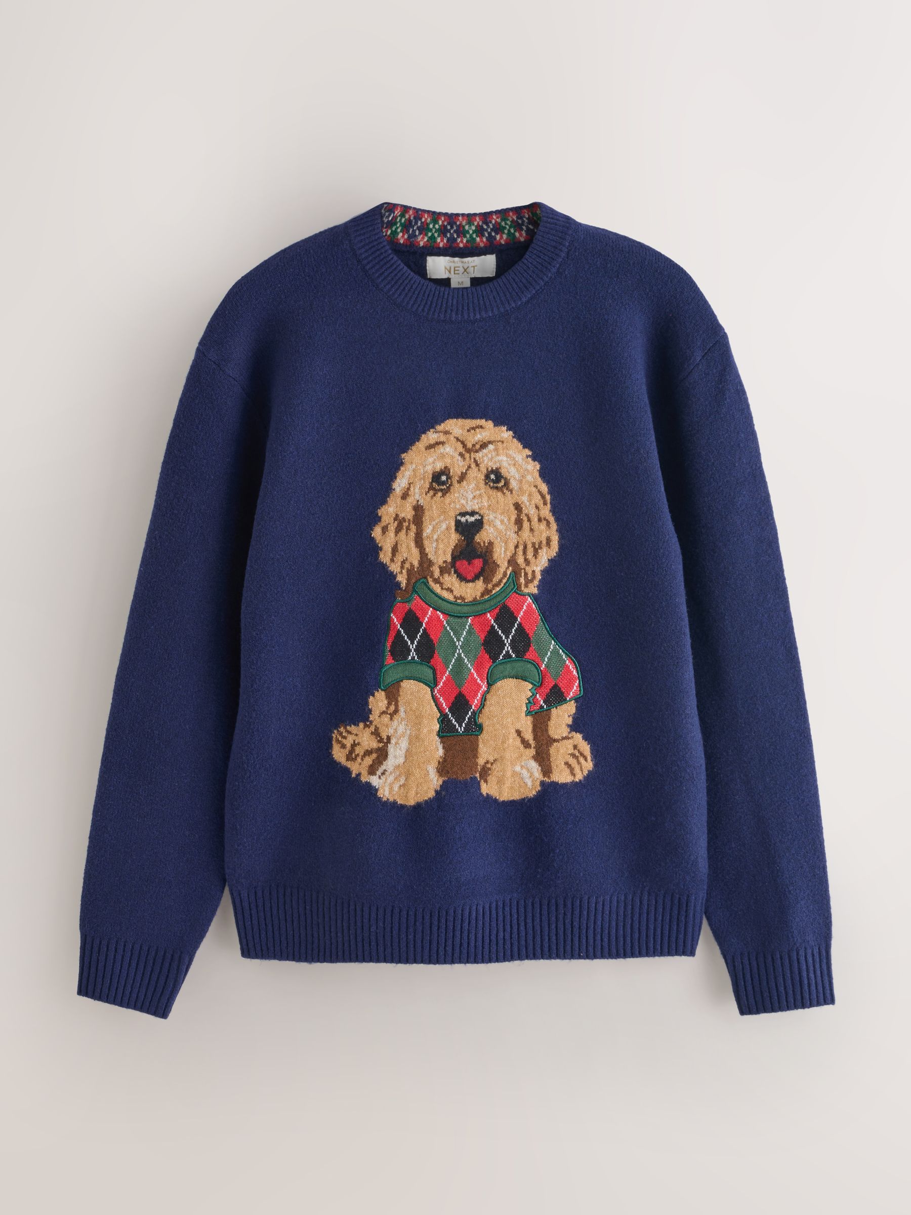 Donkerblauw - Dog Graphic Matching Family Christmas Jumper