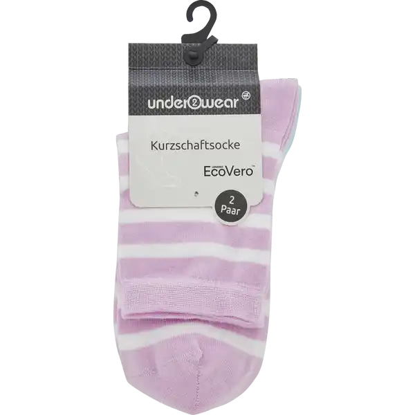 ECO VERO Kurzschaftsocke Ringel Doppelpack Gr. 35 / 38