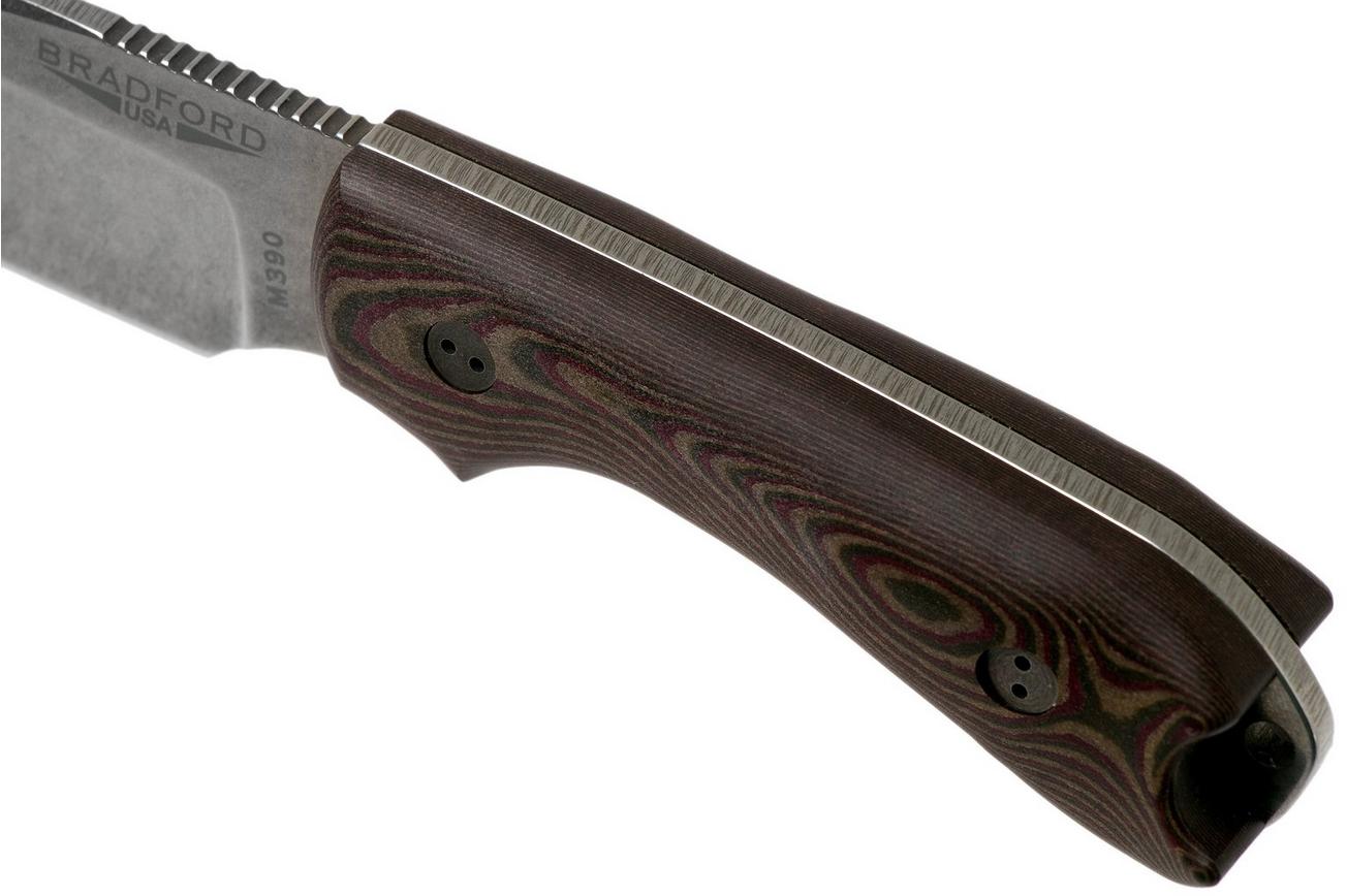 Bradford Guardian 3, 3D Brown-Red Richlite, M390 False Edge Stonewash Knivesandtools Exclusive