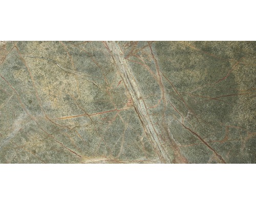 Echte steenmarmer SlateLite, flinterdun 1,5 mm, Regenwoudgroen, 61x122 cm