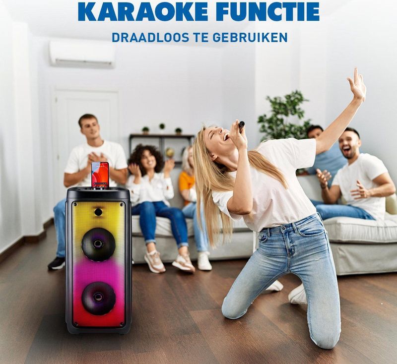 Bluetooth Speaker - Met Microfoon - Draadloos - Kleurrijke Verlichting