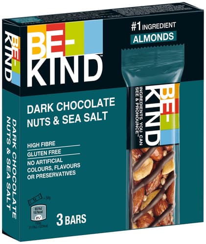 BE-KIND Dark Chocolate Nuts & Sea Salt 3er