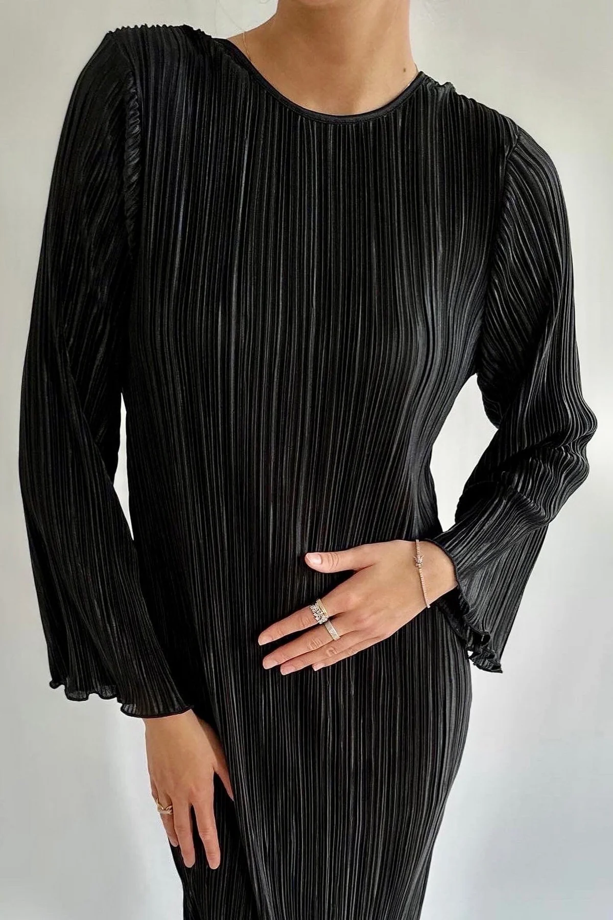 BYIC Kellyic Long Plissé Dress black