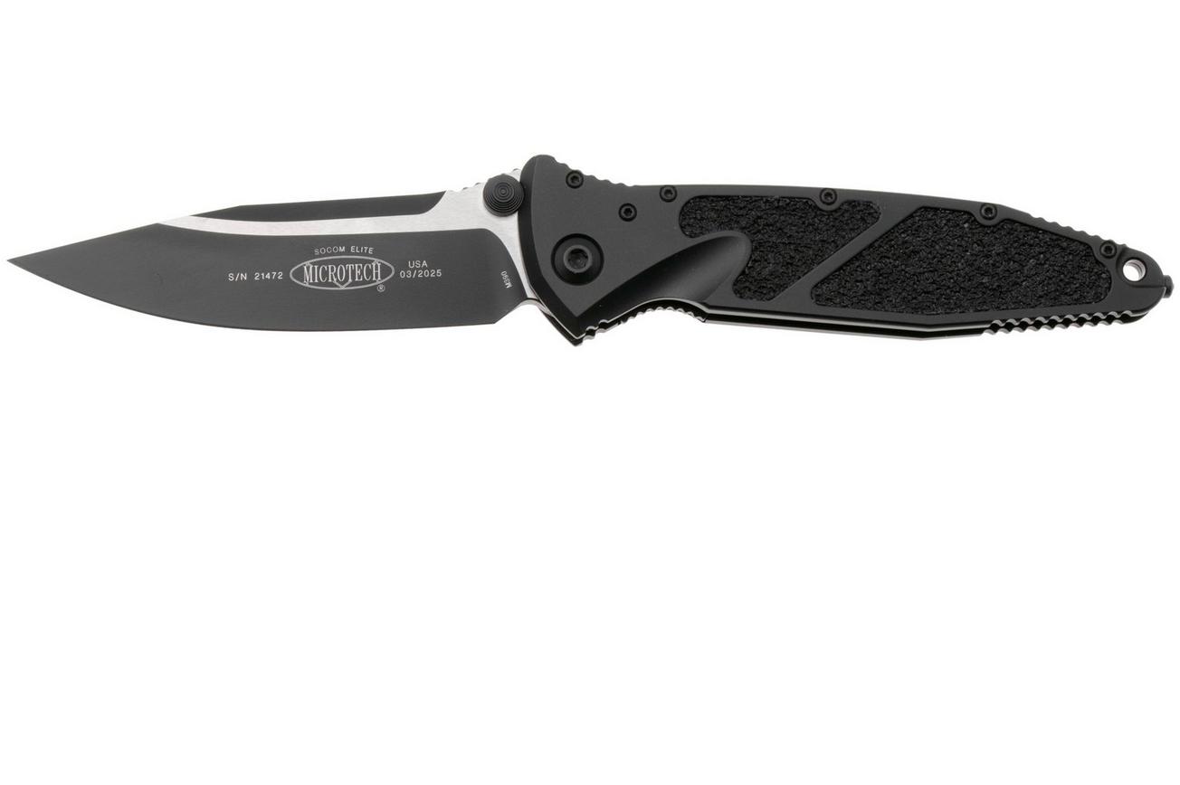 Microtech Socom Elite 160-1T, Two Tone M390 Clippoint, Black Aluminum zakmes