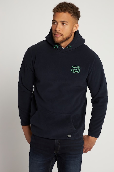Fleece-Hoodie, Kapuze, elastische Einfassungen