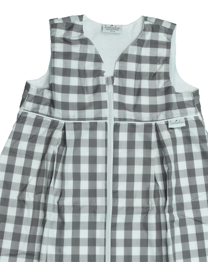 Flanellschlafsack kariert in grau