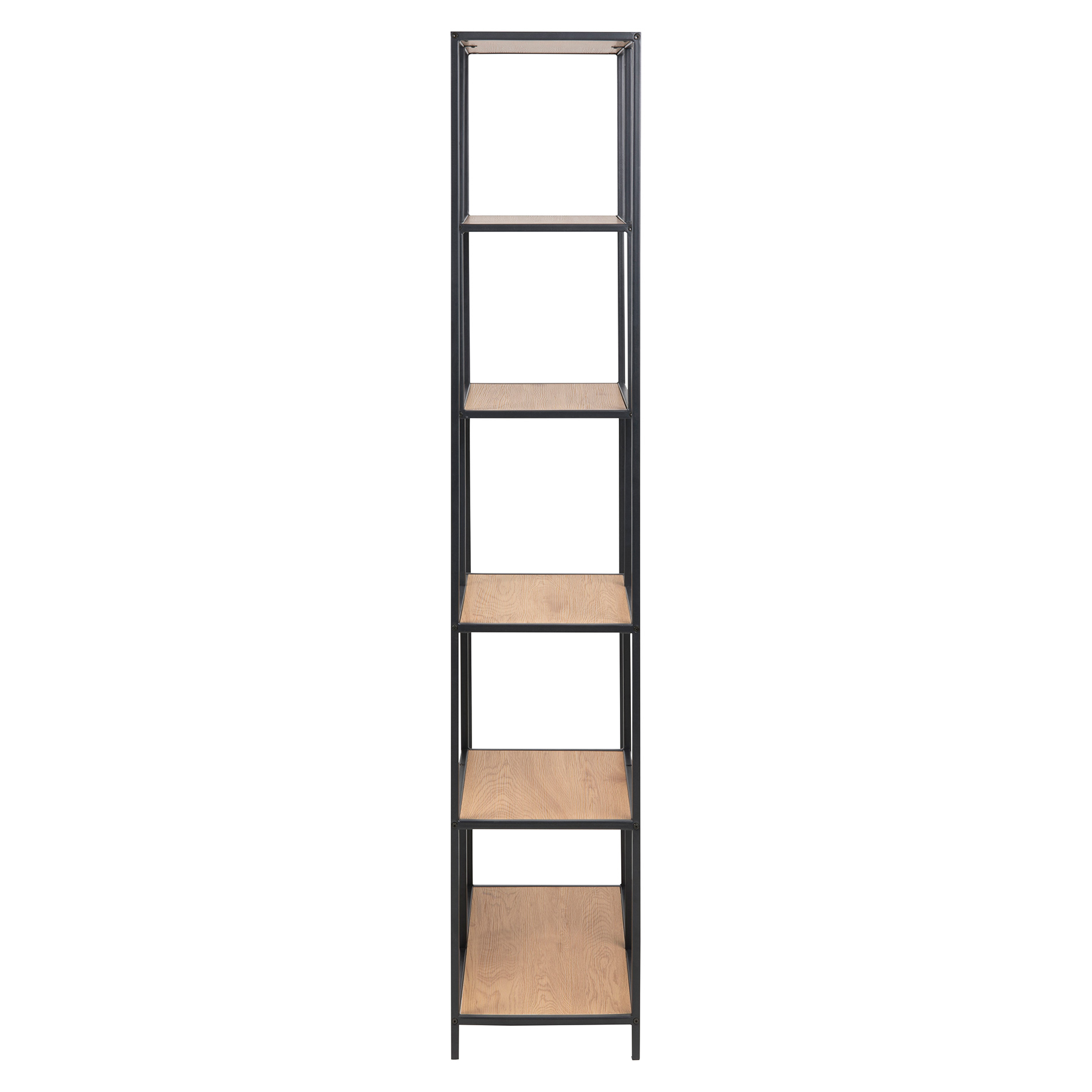 Regal SEAFORD - schwarz-holzfarben - 5 Ablagen - 77 cm breit
