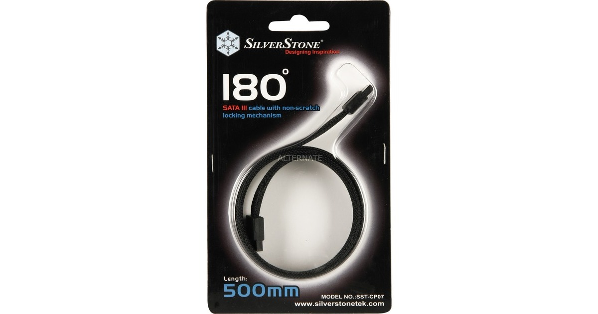 SilverStoneSATA III Kabel 50cm  (Zwart, 6GB/s, CP07)