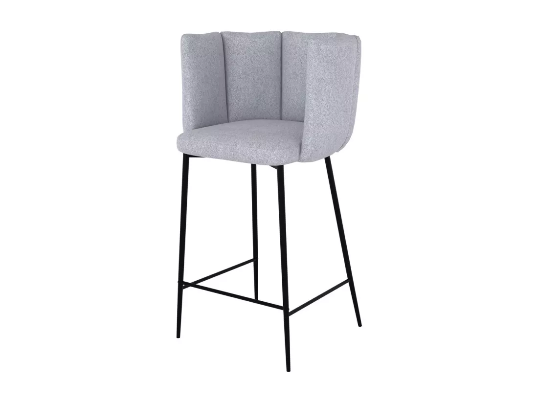 Lot de 2 chaises pour îlot central 67 cm en tissu gris clair - Rosy