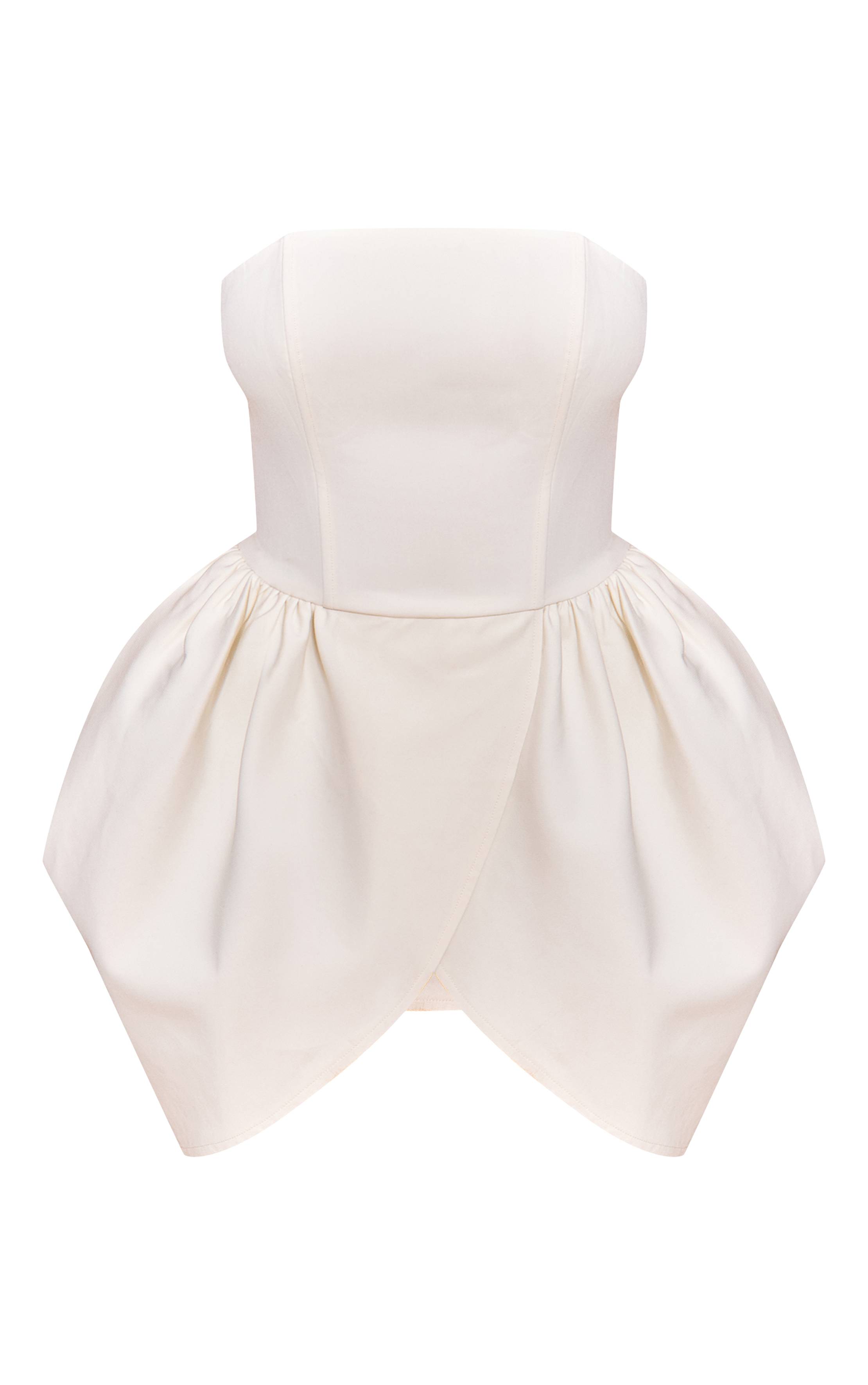 Crème Robe Mini Tulipe Bandeau En Tissu Tissé Shape