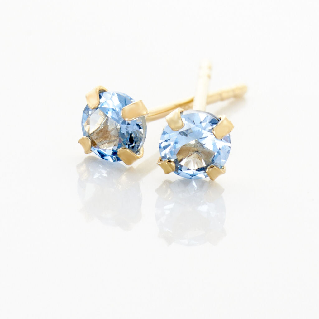 Boucles D'oreilles Puces daria Serti Griffe 2 Or Jaune Oxyde