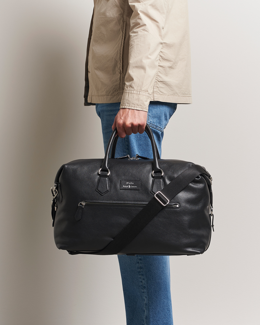 Polo Ralph Lauren Pebble Leather Duffle Bag Black