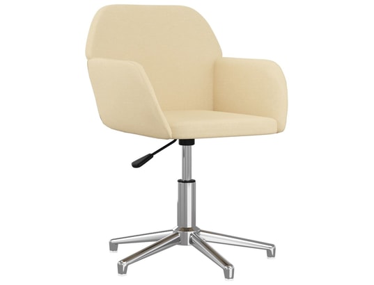 VIDAXL - Chaise de bureau Chaise pivotante de bureau crème tissu