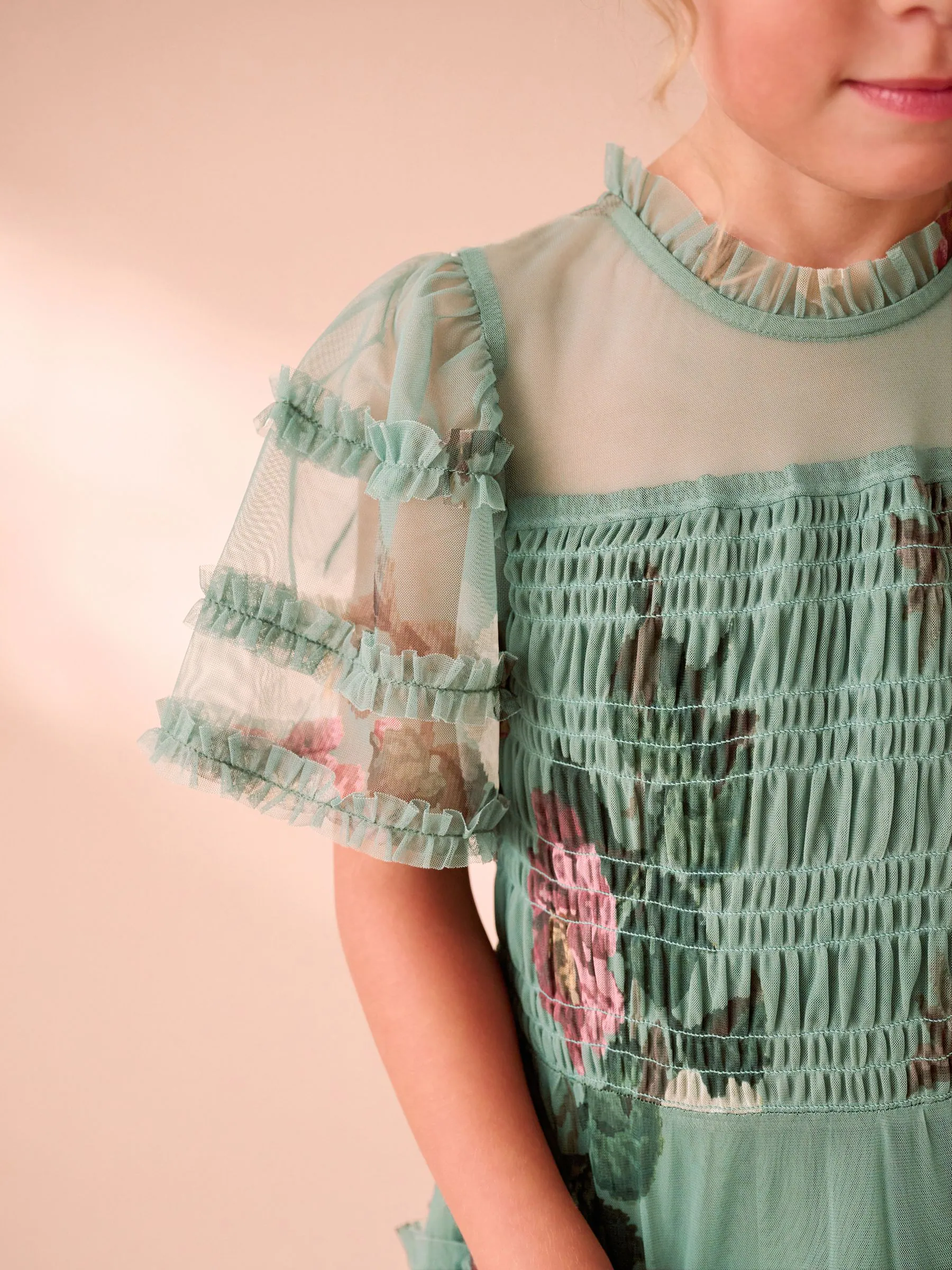 Laura Ashley Smocked Frill Tiered Dress
