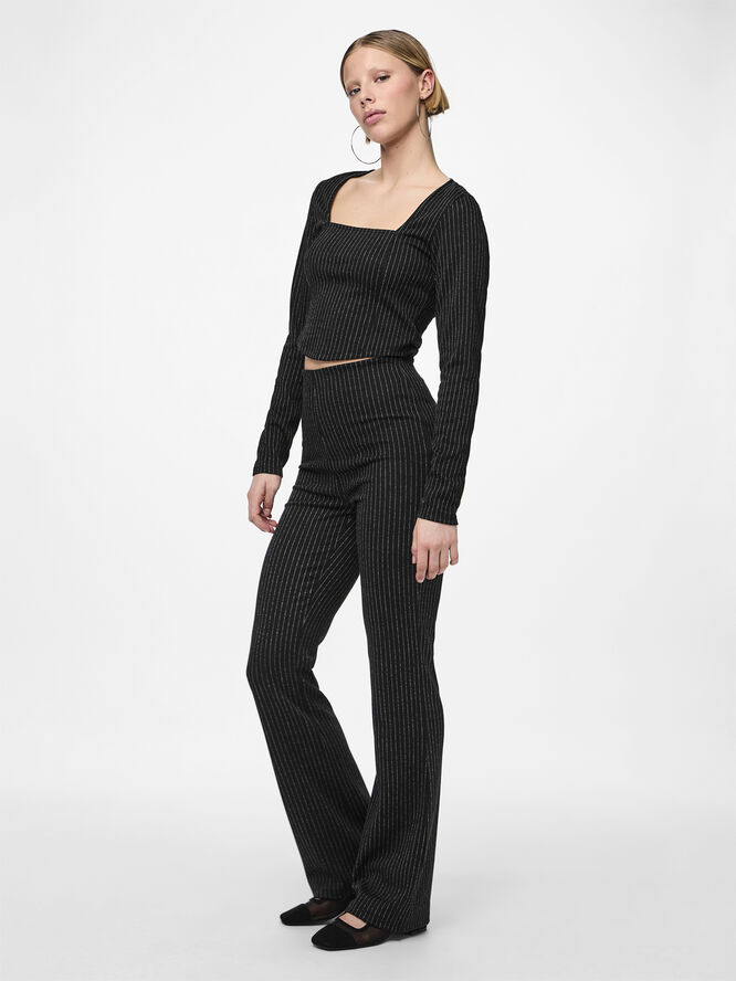 Pieces PCNIANNAH HW FLARED PANTS Striber/tern
