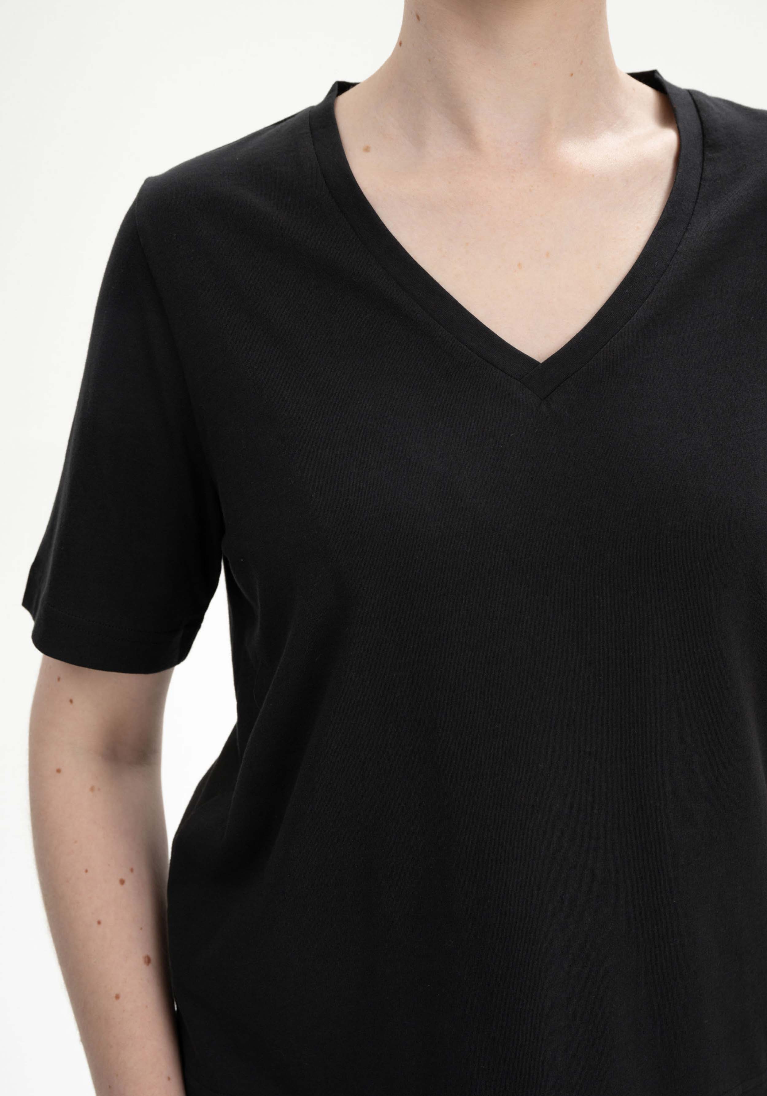 Mela T-Shirt Ankita V-Neck Schwarz