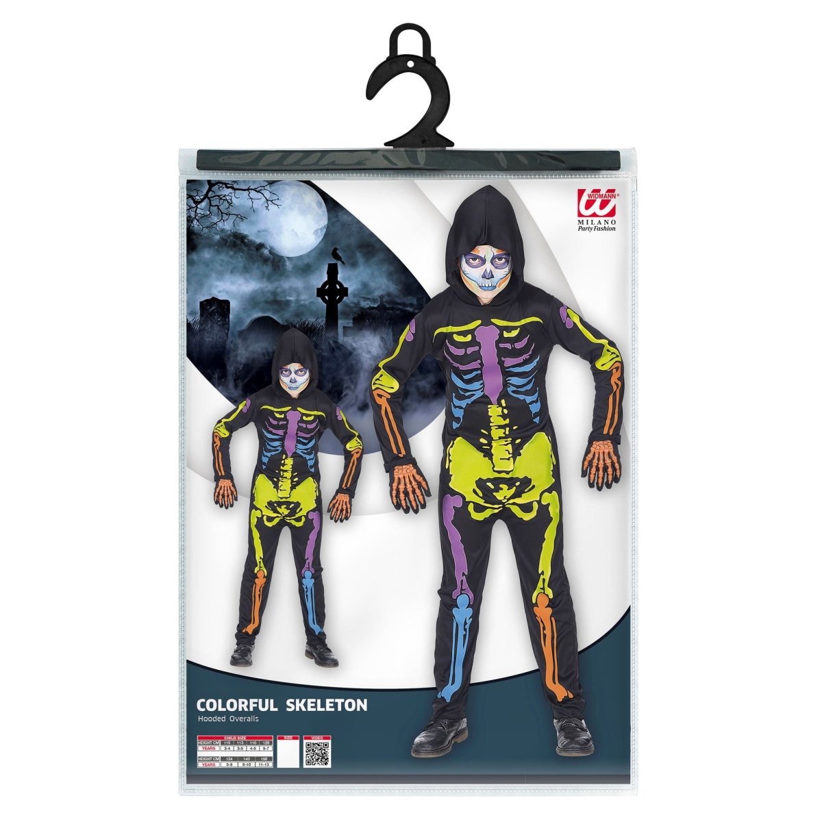 Halloween Kostuum Gekleurd Kind Skelet