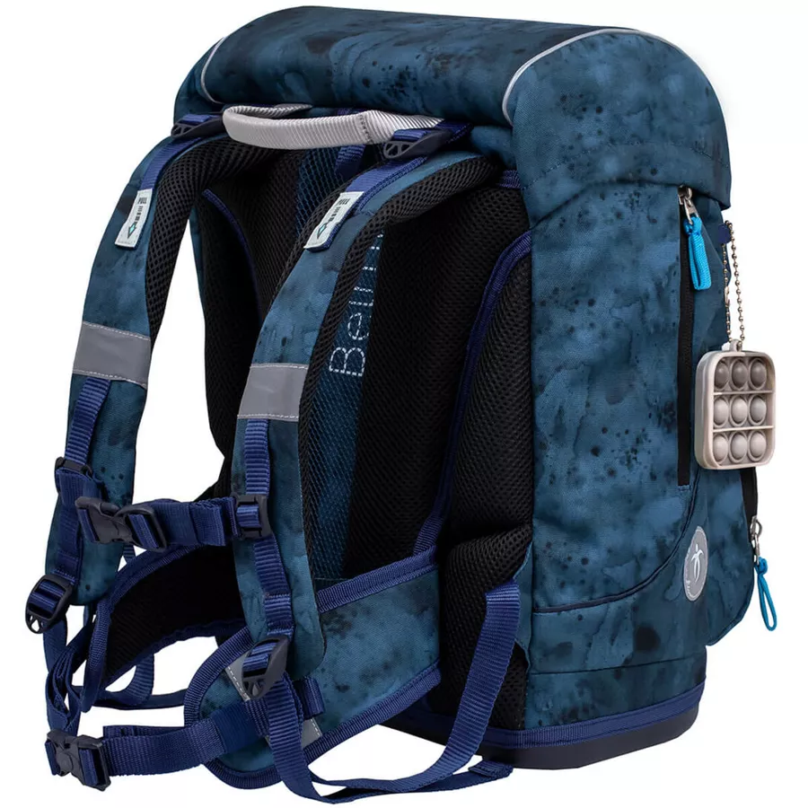 Belmil Schulranzen Motion Schulranzen Set 6-teilig mit Brustgurt, Hüftgurt Blue Splash