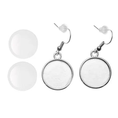 Glorex Ohrhänger, rund, 2 Stück, silberfarben