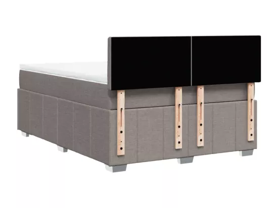Sommier à lattes de lit avec matelas Taupe 160x200 cm Tissu