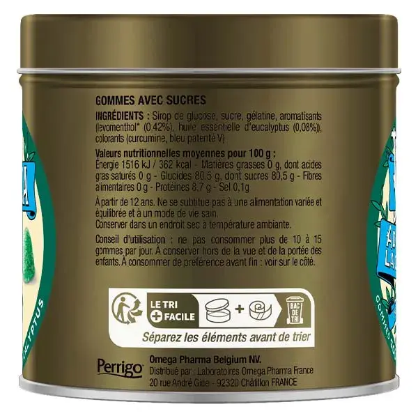 Açúcares Valda sabor menta e eucalipto - 140 g