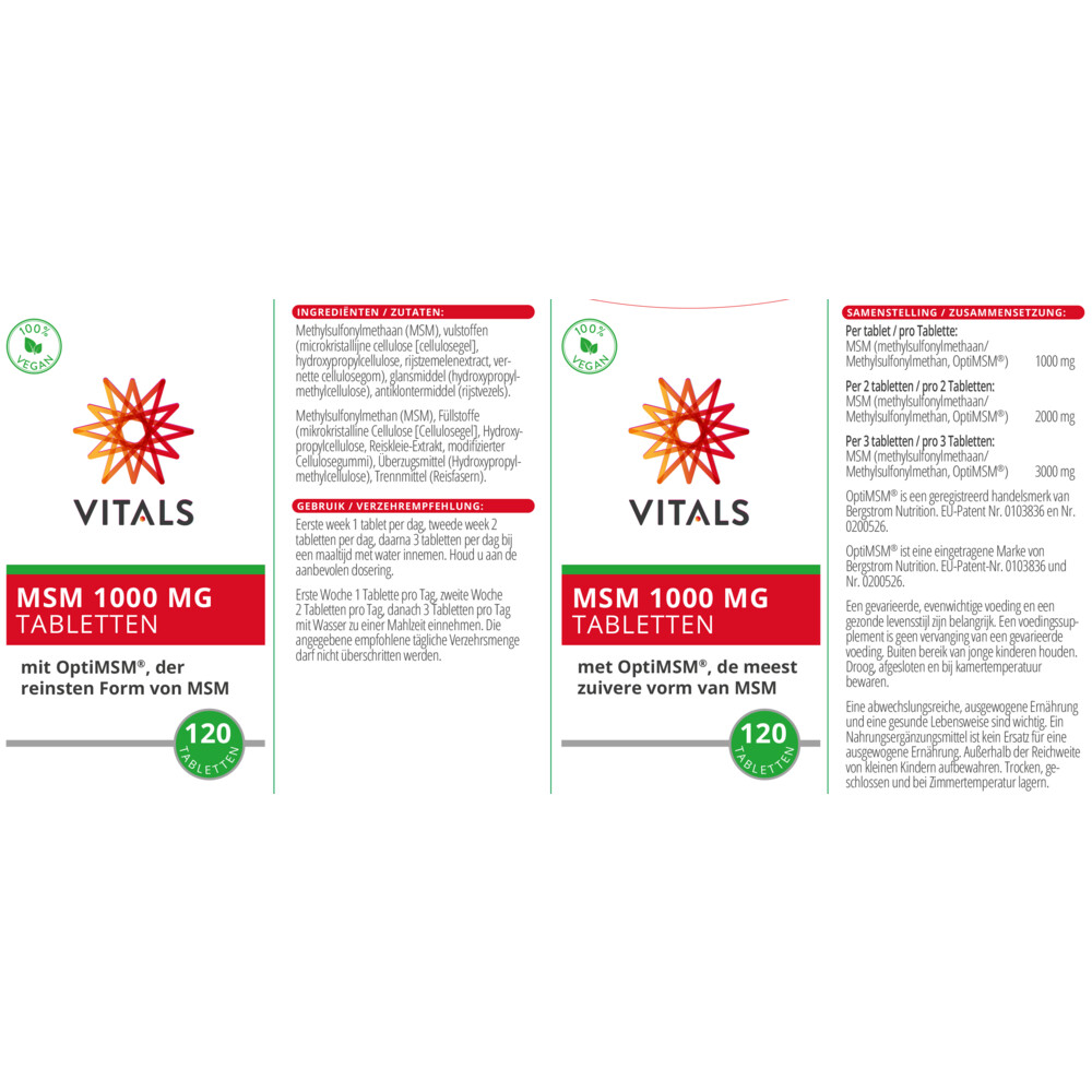 Vitals Msm 1000mg120 tabletten