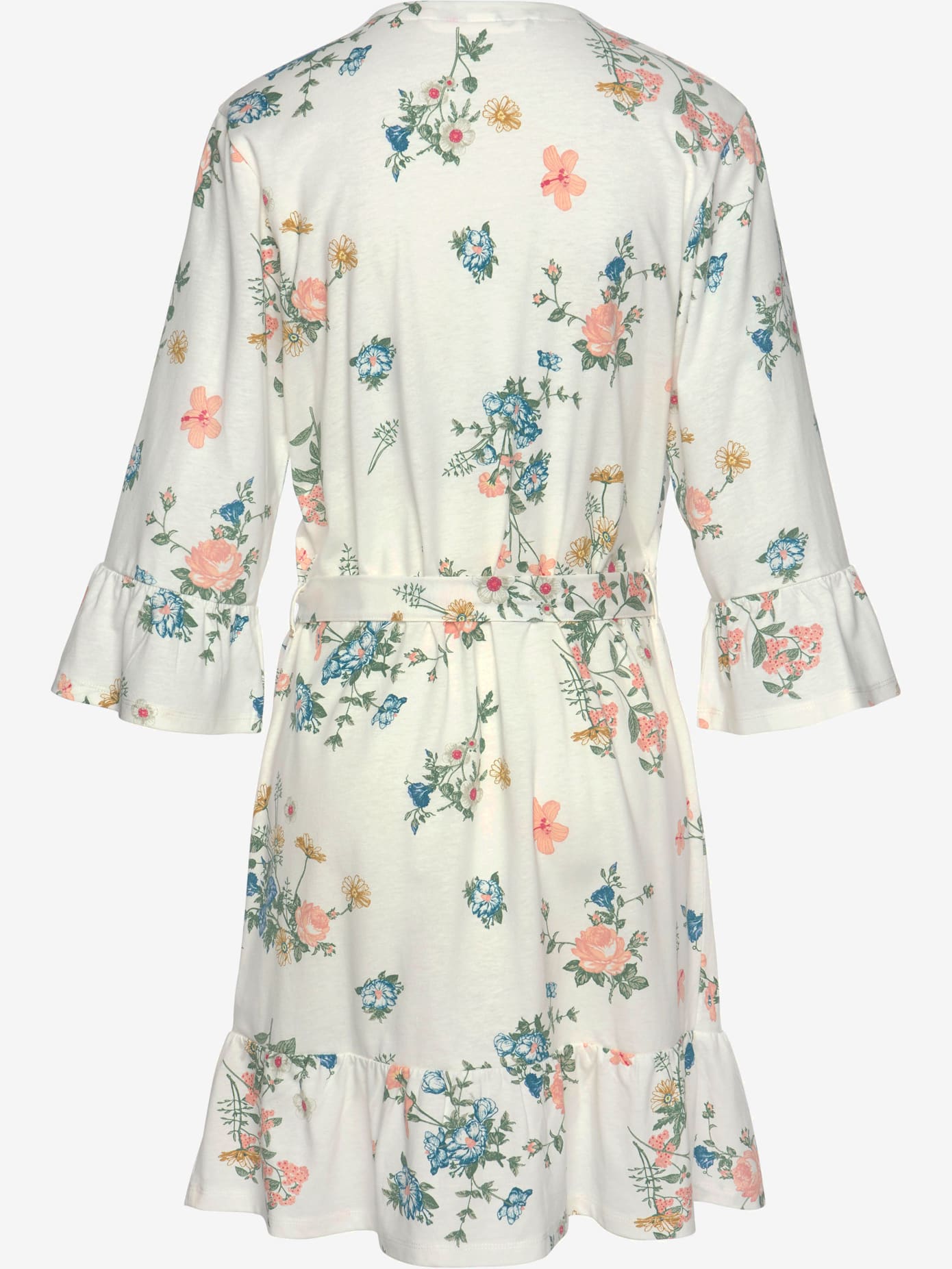 Kimono fantaisie avec volants aux ourlets