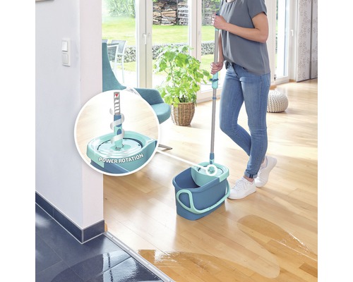 Leifheit Clean Twist Disc Mop Ergo dweilset, 3-delig, inclusief emmer