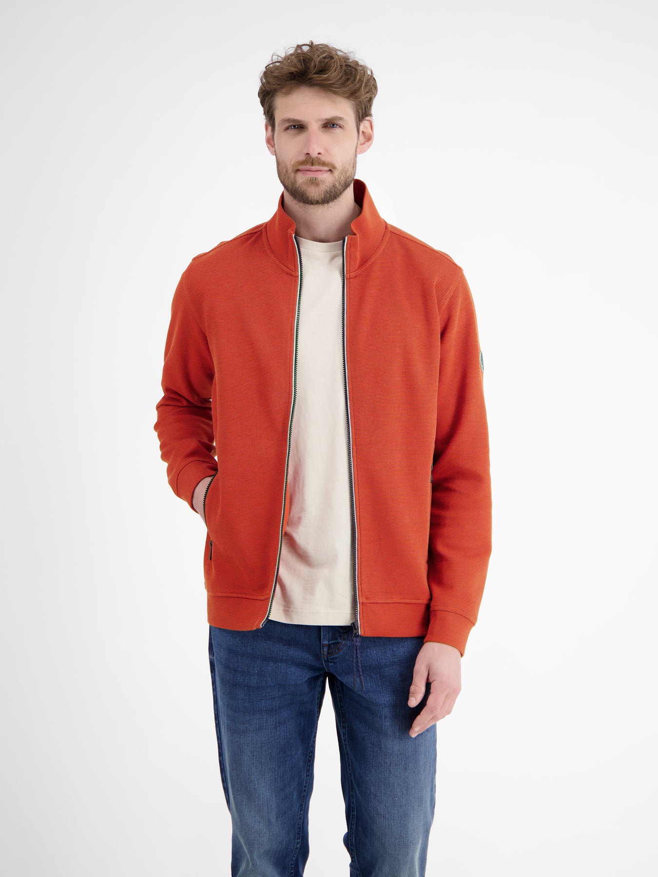 Sweatjacke in weicher Strukturqualität