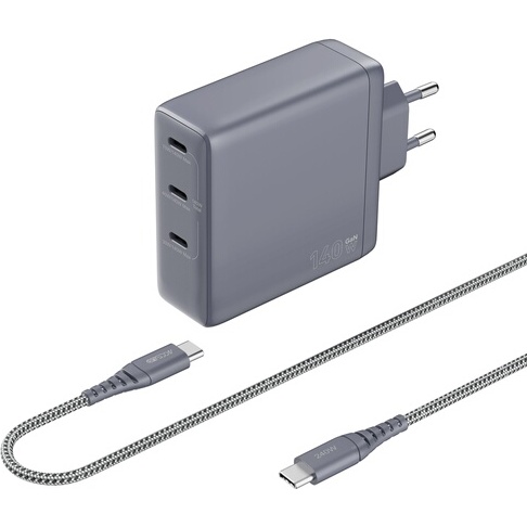 Chargeur et câble d'alimentation PC Accsup CV 140W+CBL USBC BK