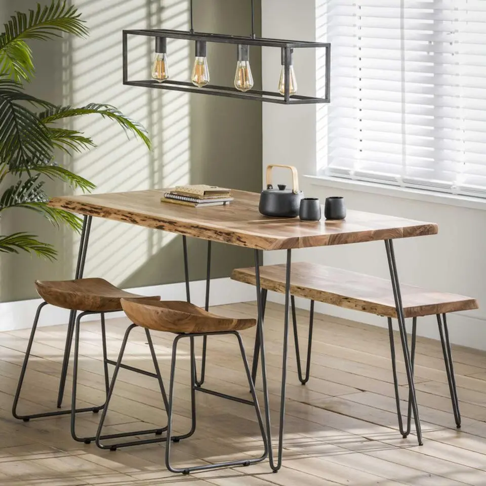 Eettafel Acaciahout 130x70x77cm - Tafel Edge