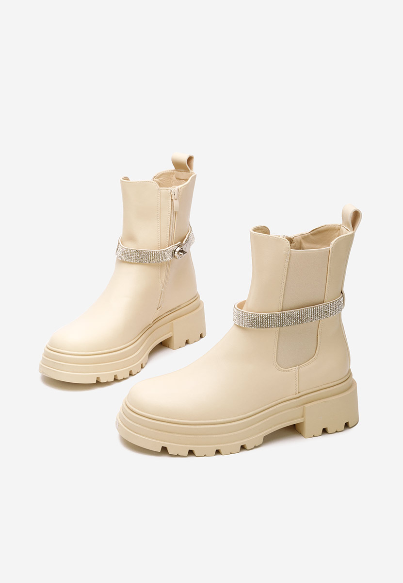 Bottines à plateau beige Marise
