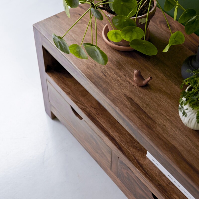 Meuble TV Oliver en palissandre massif L 200 cm