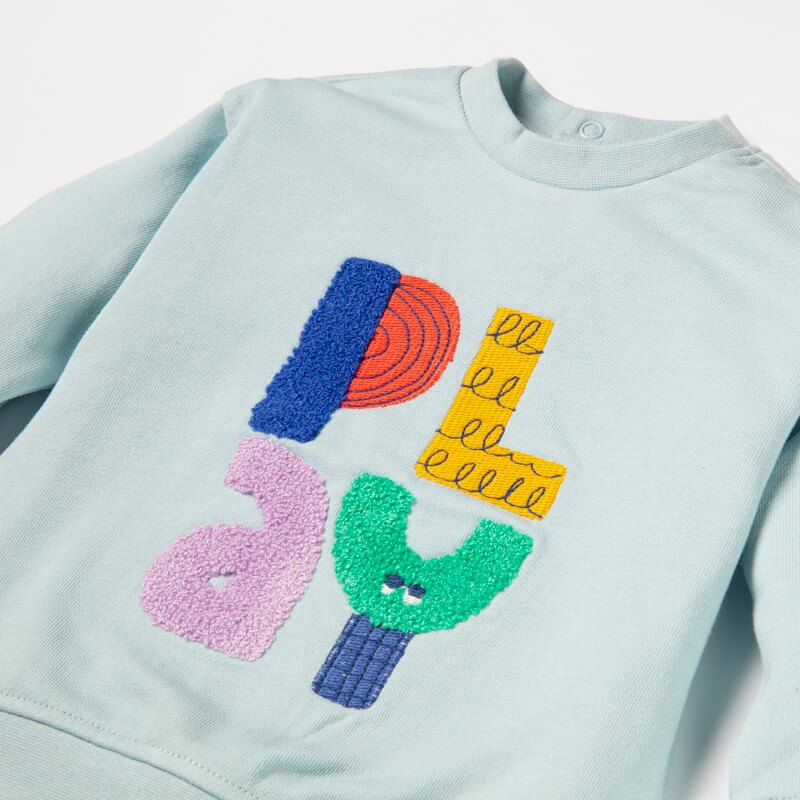 Sweat bébé garçon à maxi typo en coton recyclé bleu Catimini Bleu