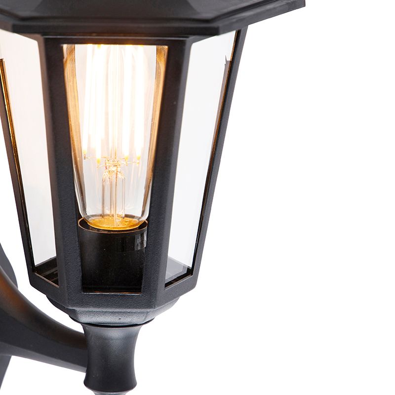 Klassieke buiten wandlamp zwart met bewegingssensor - New Haven