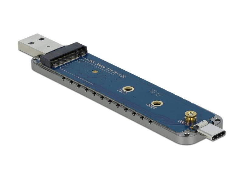 Delock Externes Gehäuse USB-A/C - NVME M.2 SSD Delock Externes Gehäuse für M.2 NVMe PCIe SSD mit SuperSpeed USB 10 Gbps (USB 3.1 Gen 2) USB Type-C Buchse