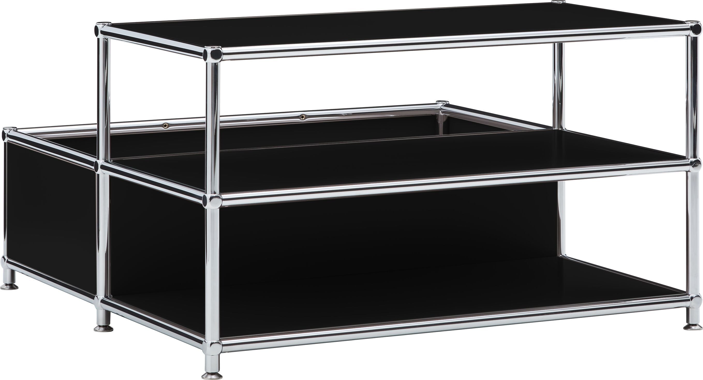 FLEXCUBE Salontisch - Schwarz / B: 77.5 cm x T: 77.5 cm x H: 43.5 cm