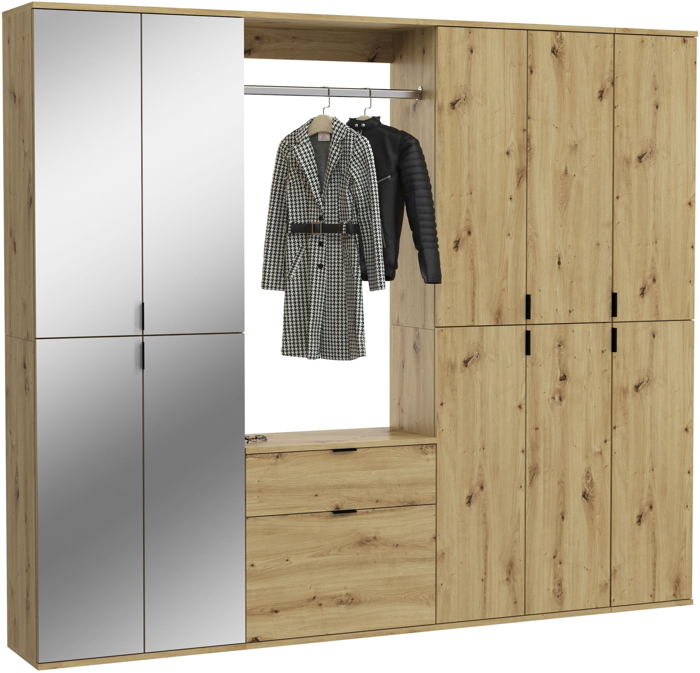INOSIGN Garderoben-Set »Trondheim, Breite 213 cm, 6-teilig, bestehend aus:« Set, 5 Stk. tlg.