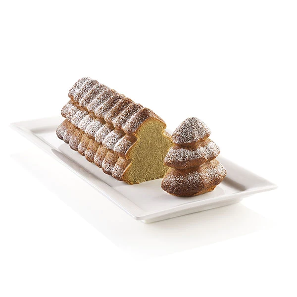 Moule 3D bûche sapin en silicone Silikomart