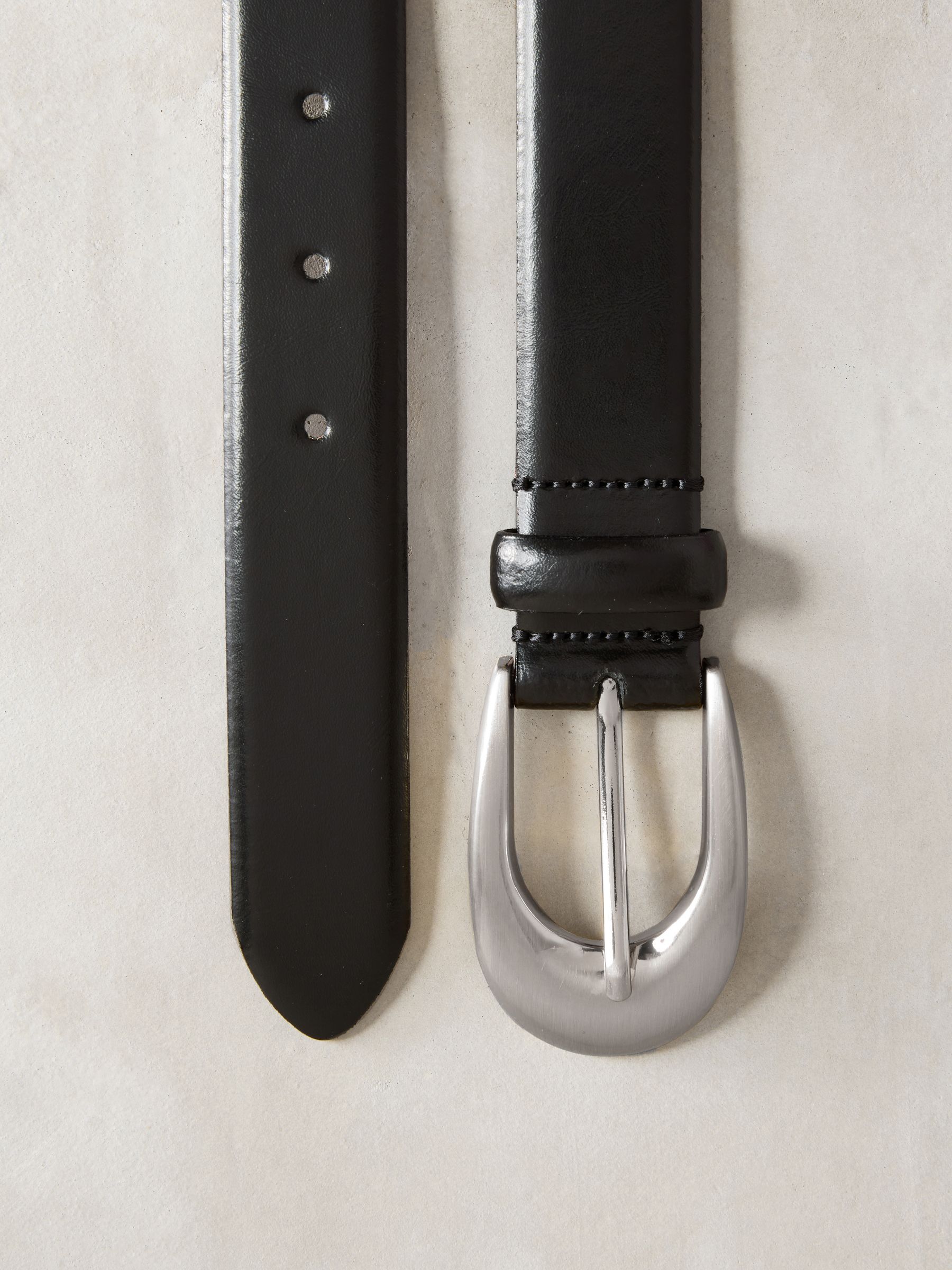 Zwart - N. Premium Made In Italië Plus-maten leren riem met gesp