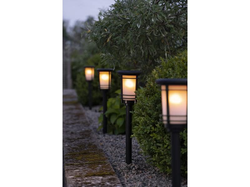 Star Trading Gartenlicht Solar Flame, Schwarz Solar Wegeleuchte