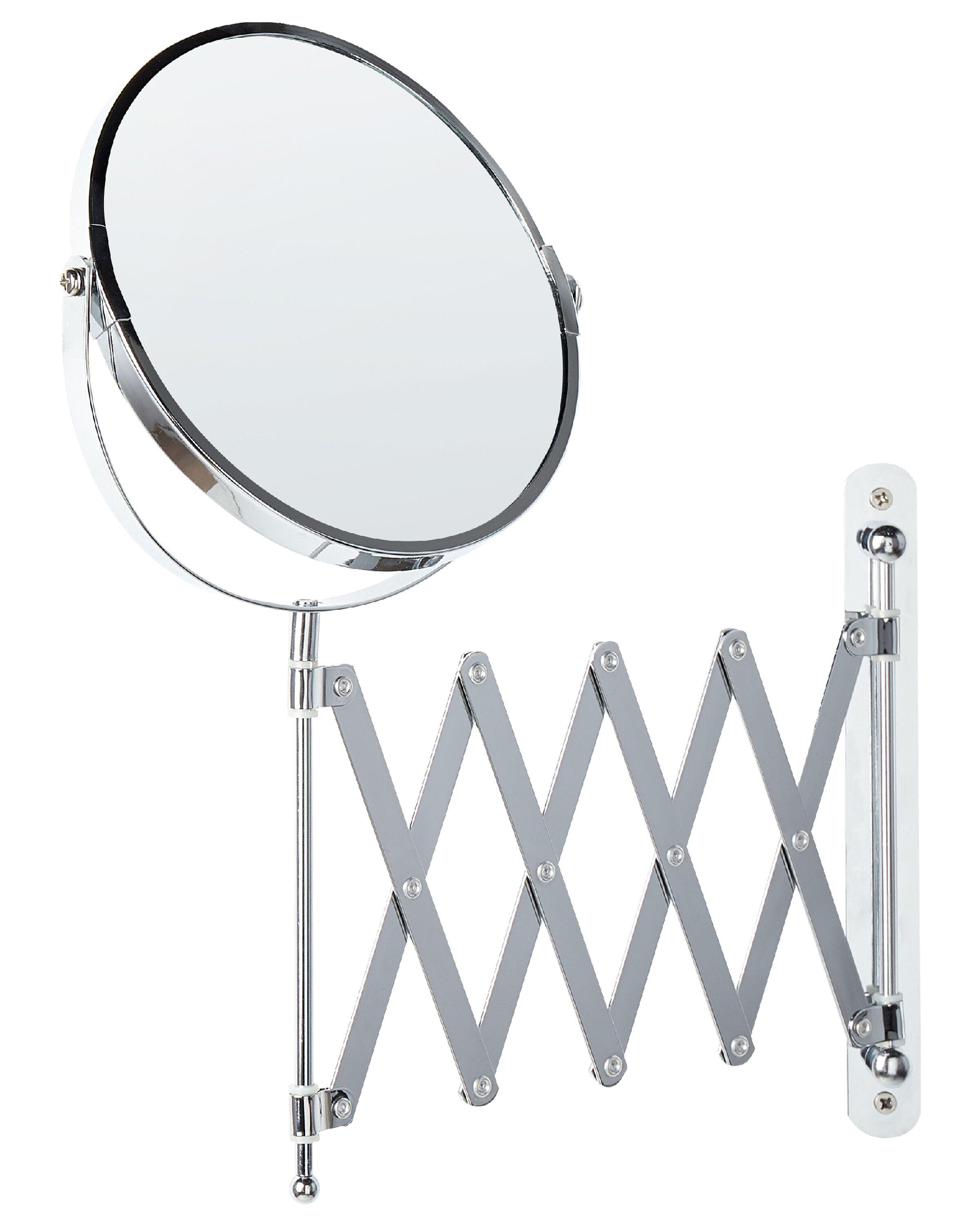 Uittrekbare hangende make-up spiegel YVELINES 57 cm 36 cm Metaal Zilver