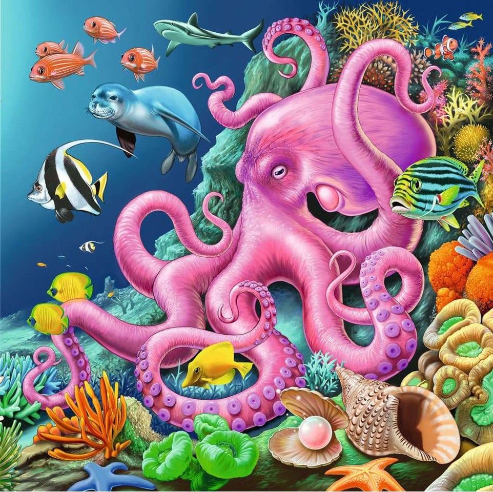 Ravensburger - Puslespil Under Water 3x49 brikker