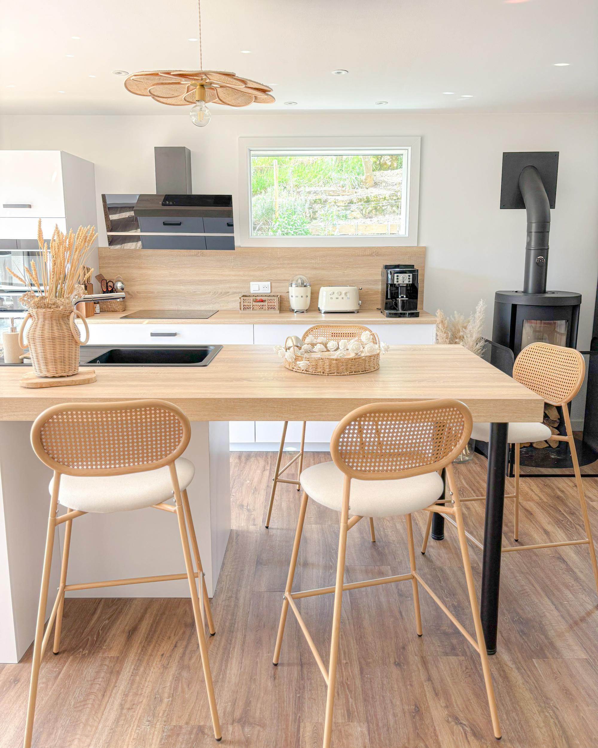 Set van 2 barstoelen ADAVER Lichtbruin