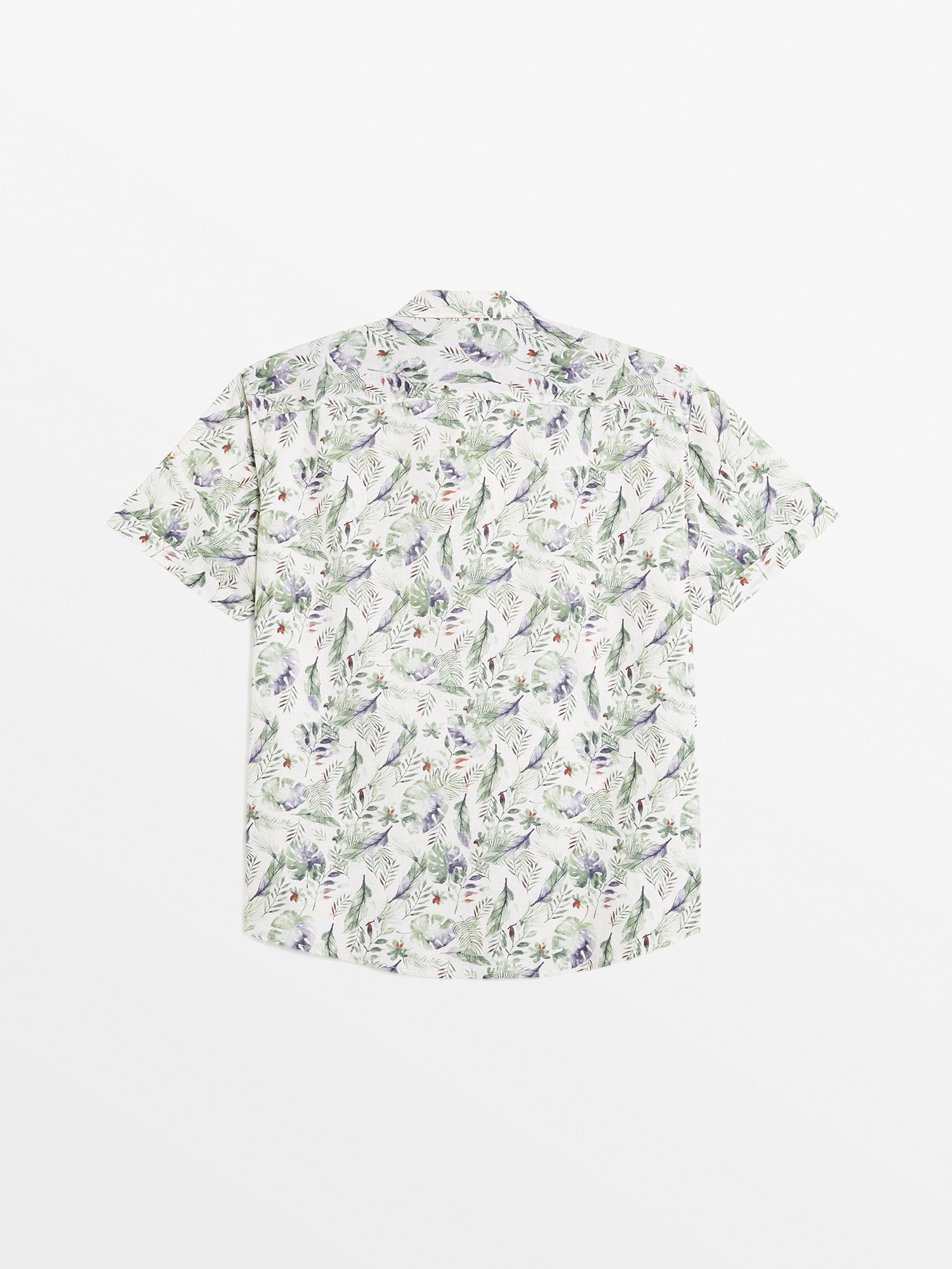 Chemise Homme En Lin Motif Vert