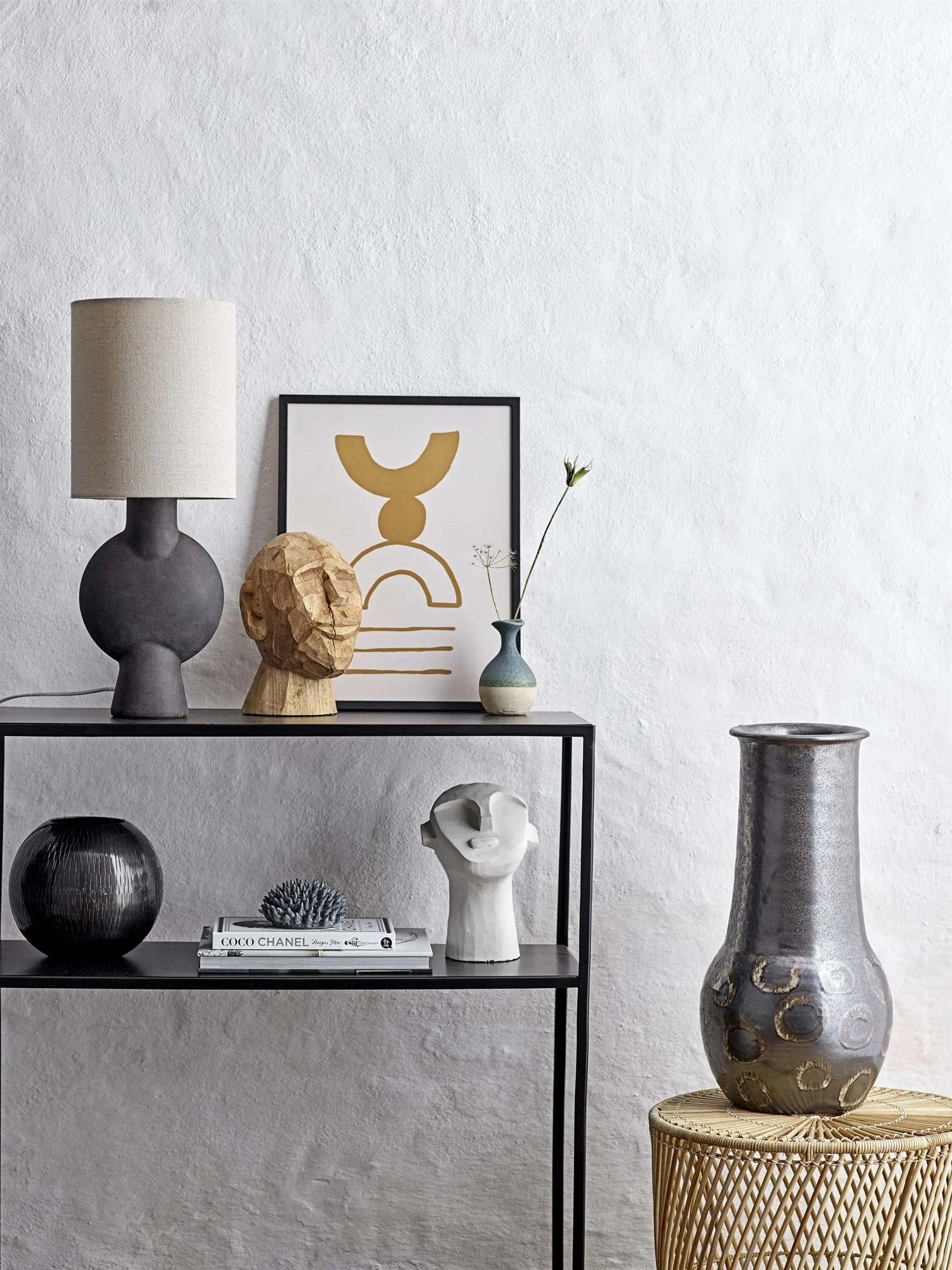 Lampe de table tissu | Marron